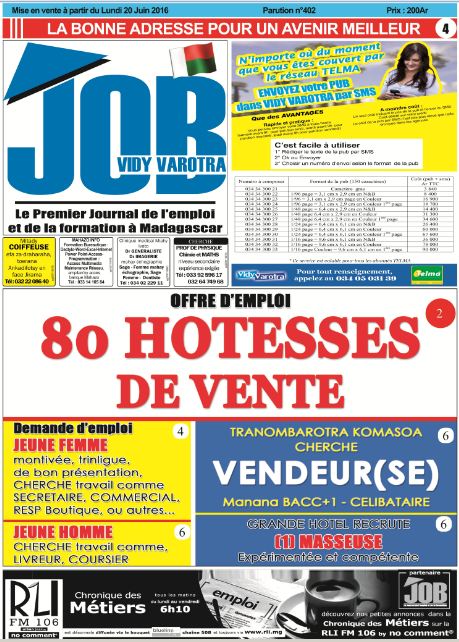 Le journal de l’emploi et de la formation – Groupe VidyVarotra